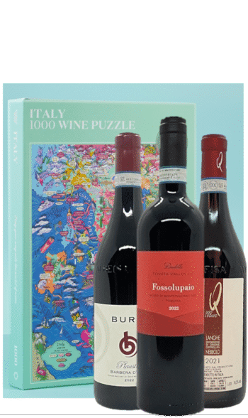 Italienska lådan med vin & pussel